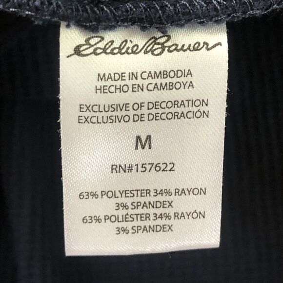 Eddie Bauer Waffle Knit Shirt Blue Size Medium - Picture 11 of 12